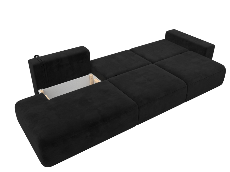 Диваны еврокнижки, Диван прямой Лига-036 Модерн Лонг подлокотник справа, велюр