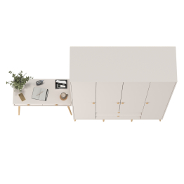 Комплект в спальню из шкафа четыре двери и стола с ящиками Афина