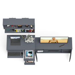 МС-6 стол ящики справа с тумбой Мори 1200-1 и полкой на 900