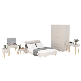 Спальня Афина в цвете кашемир серый спальное место 1400х2000 мм.