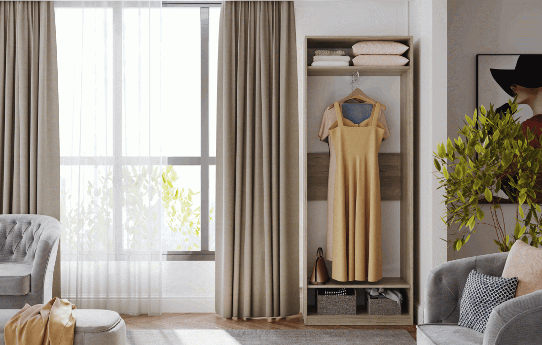 Шкафы двухстворчатые, Шкаф для одежды (В-2088мм*Ш-782мм*Г-373мм)