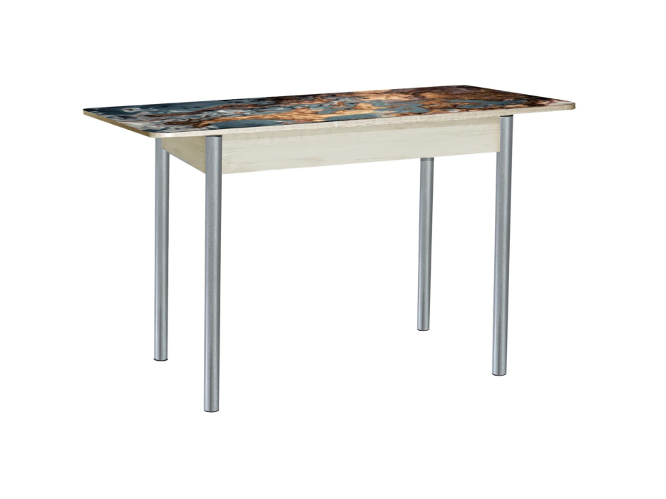 Обеденные столы, Нью йорк стол обеденный раздвижной фотопечать опора серебристый металлик