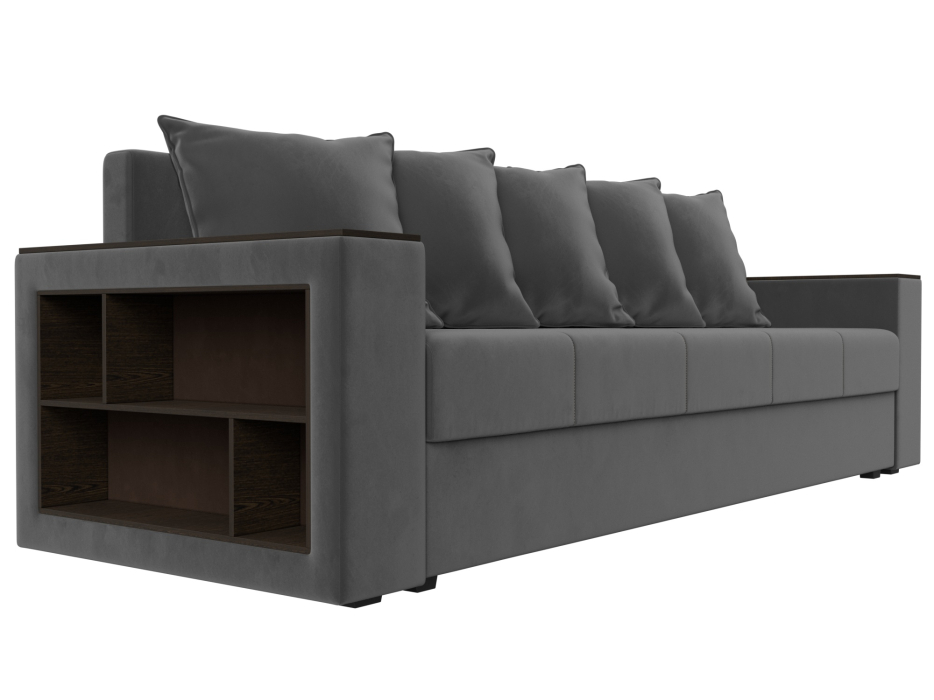 Диваны прямые, Диван прямой Дубай Лайт полки слева, велюр