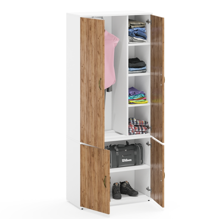 Для одежды, Шкаф с вешалкой для одежды и полками Лидер-8 МД 20Б