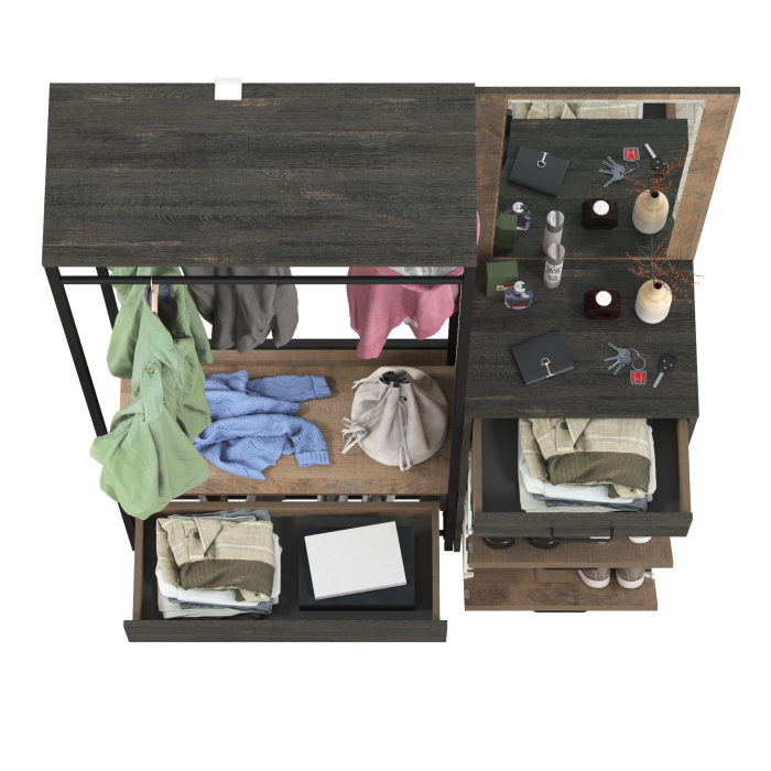 Прихожие, Прихожая открытая с высокой обувницей с зеркалом Трувор