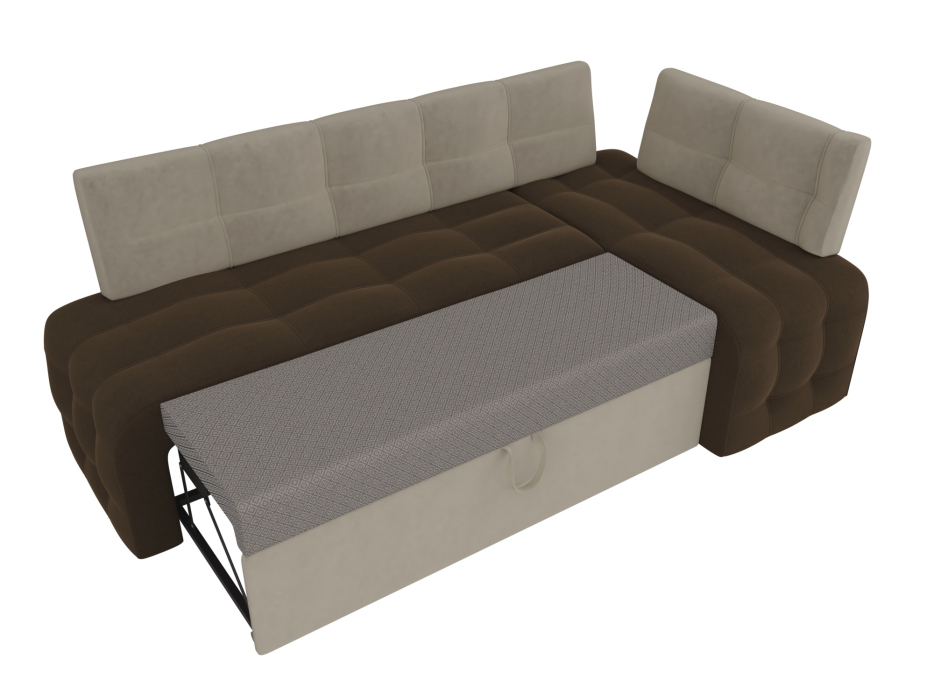 Диваны угловые кухонные, Кухонный угловой диван Люксор правый угол, микровельвет