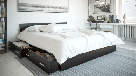 Большая двуспальная кровать с ящиками Стандарт 1800