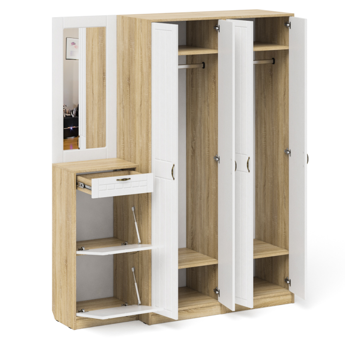 Прихожие, Модульная мебель в прихожую П-6 № 14 МДФ фрезеровка прованс