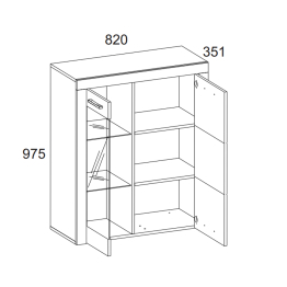 Шкаф-витрина 1V1D OSKAR