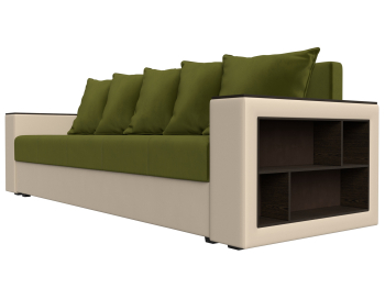 Диван прямой Дубай Лайт полки справа, микровельвет/экокожа