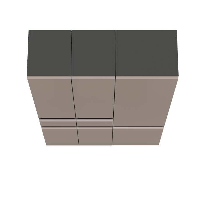 Шкафы распашные, Стенка из шкафов Сидней из двух шкафов с ящиком и одного шкафа-витрины