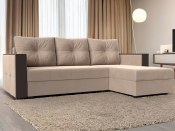 Угловой диван Валенсия Лайт правый угол, велюр