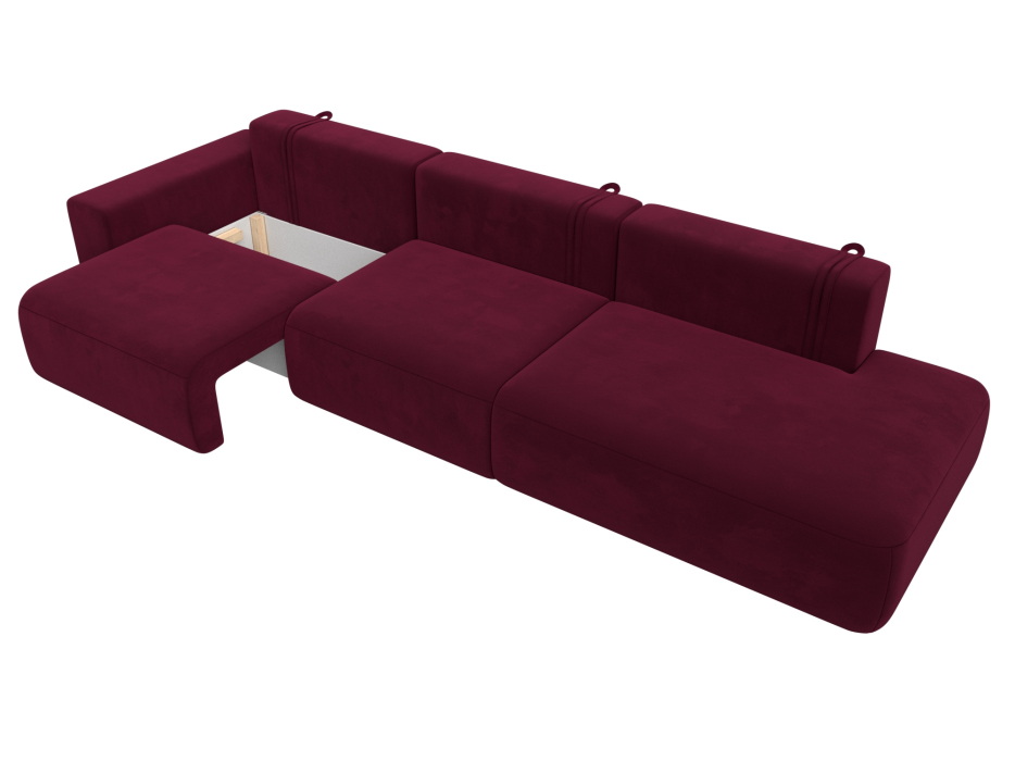 Диваны еврокнижки, Диван прямой Лига-036 Модерн Лонг подлокотник слева, микровельвет