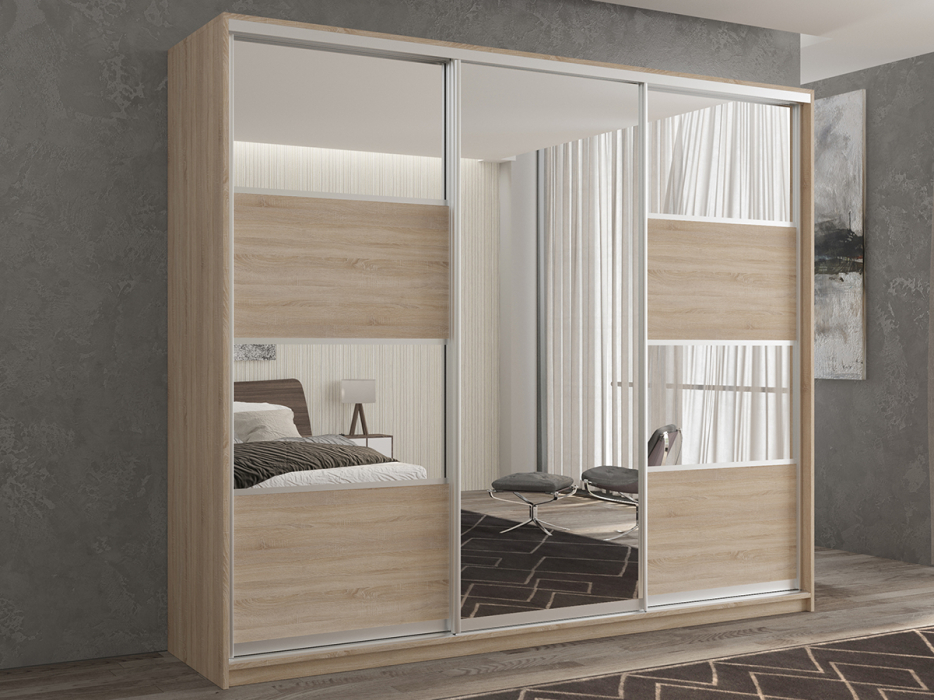 Шкафы-купе 3-х дверные, Шкаф-купе 3х дверный Кааппи 5 180х60