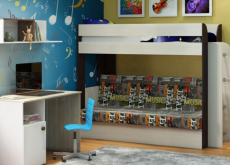 Для подростков, Кровать-диван Карамель 75 Ясень Анкор Светлый/Бодега Темный