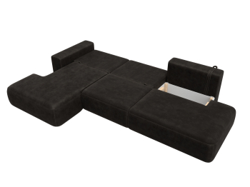 Диван угловой Лига-036 НПБ Модерн Лонг левый угол, велюр BRUT