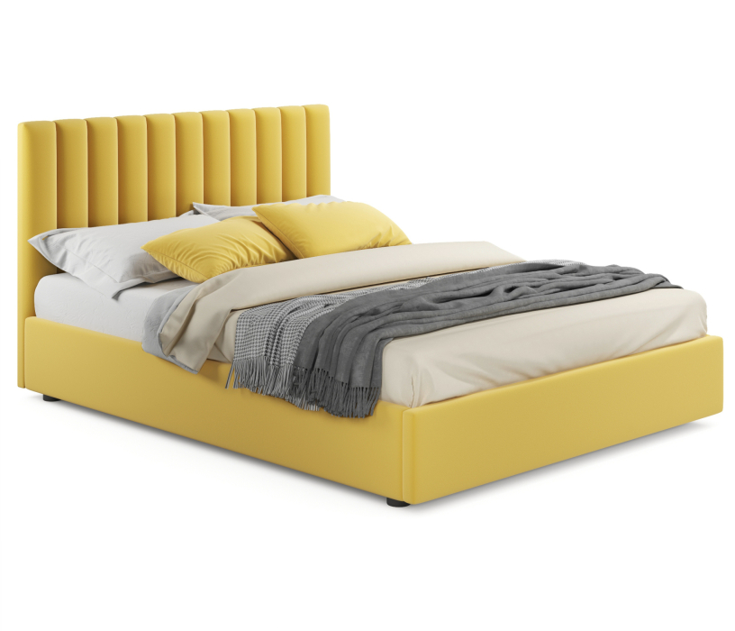 Двуспальные, Мягкая кровать Olivia 1600 ортопедическая с матрасом PROMO