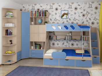Детская комната ДЕЛЬТА Композиция 15 (Дуб молочный)