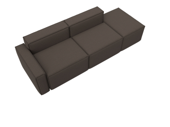 Диван угловой модульный Лига-063 угол левый, рогожка Амур