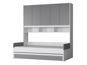 Кровать с антресолью ДЕЛЬТА Next 21.04 (Белый)