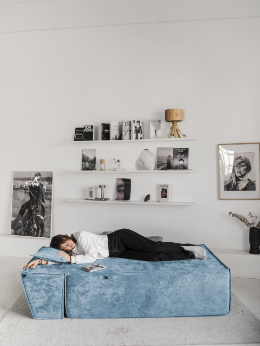 Бескаркасная мебель, Бескаркасная оттоманка Клайд,плюше