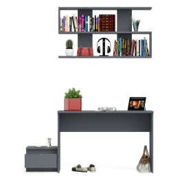 Стол письменный Мори 1200 с тумбочкой и навесной полкой 1200