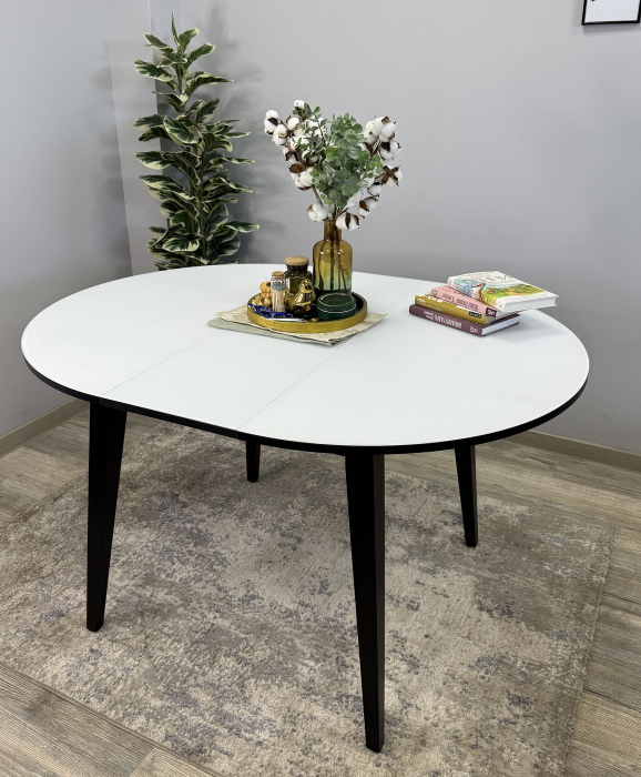 Обеденные столы, Стол Kenner 1000 M раздвижной, стекло белое сатин