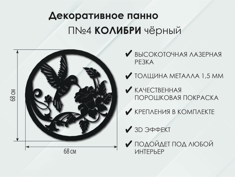 Декор для гостиной, Панно Колибри