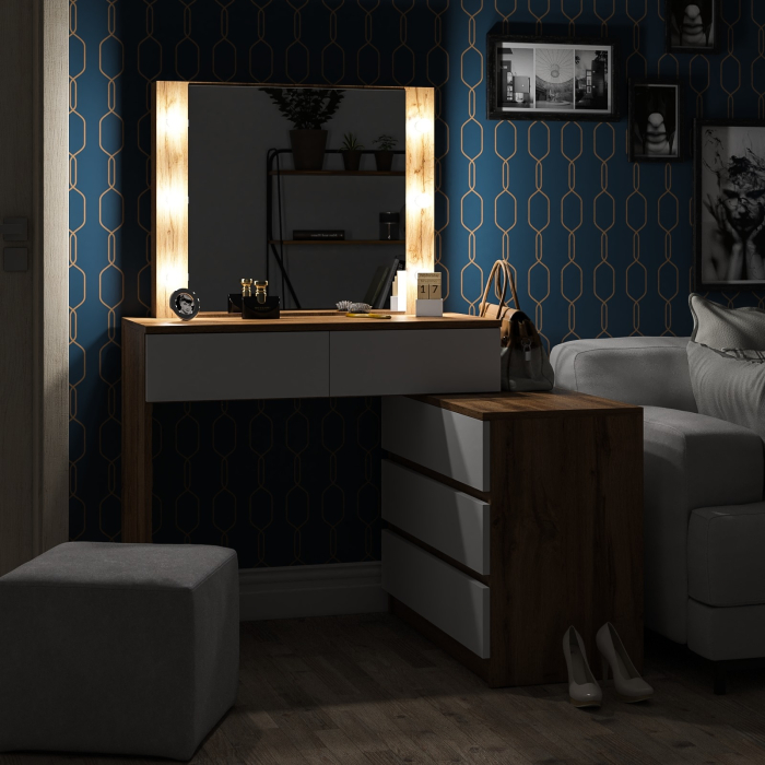 С зеркалом, Туалетный столик с подсветкой 110