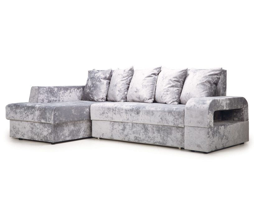 Диваны угловые в гостиную, Угловой диван Марго 1 левый, велюр