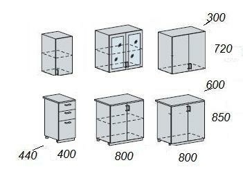 Кухонные гарнитуры, Кухонный гарнитур Ника 2м ясень шимо светлый/ясень шимо темный