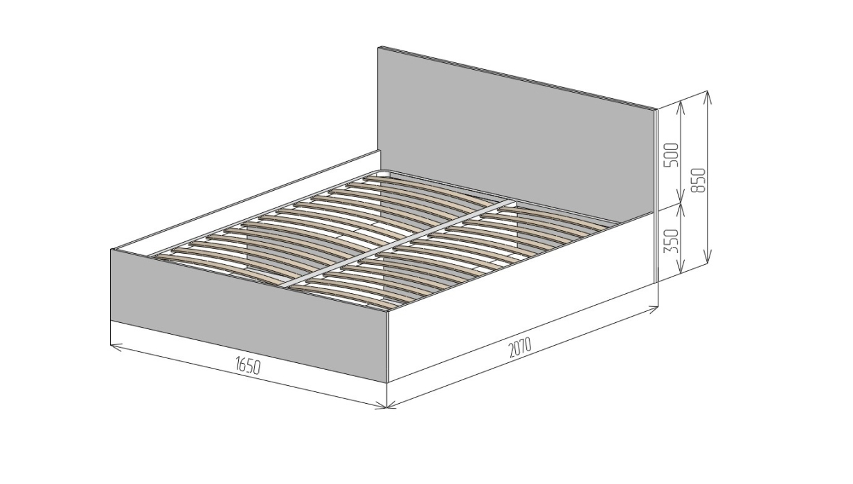 С подъемным механизмом, Кровать Фреш с подъёмным механизмом КРФР 4-ПМ-1600