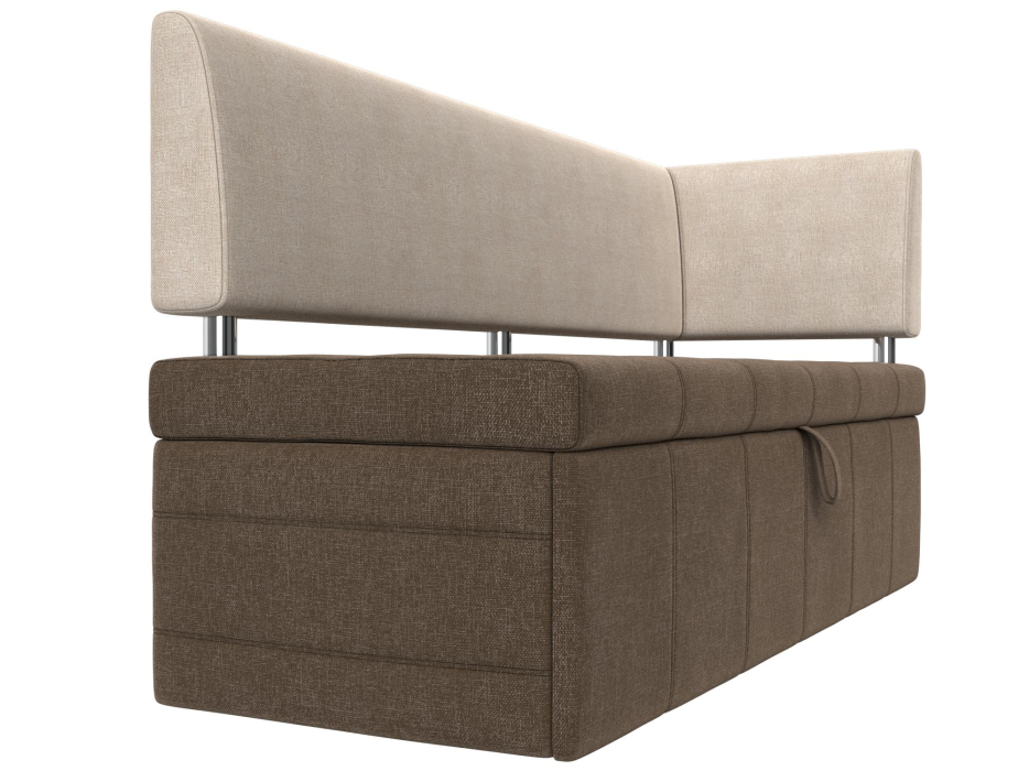 Диваны угловые кухонные, Кухонный прямой диван Стоун с углом правый, рогожка