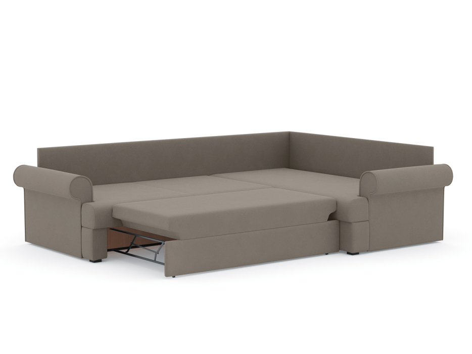 Диваны угловые в гостиную, Диван-кровать угловой Мирта дельфин, велюр