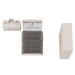 Шкаф-комод 4-х дверный с кроватью 1200 Афина и комодом с дверкой