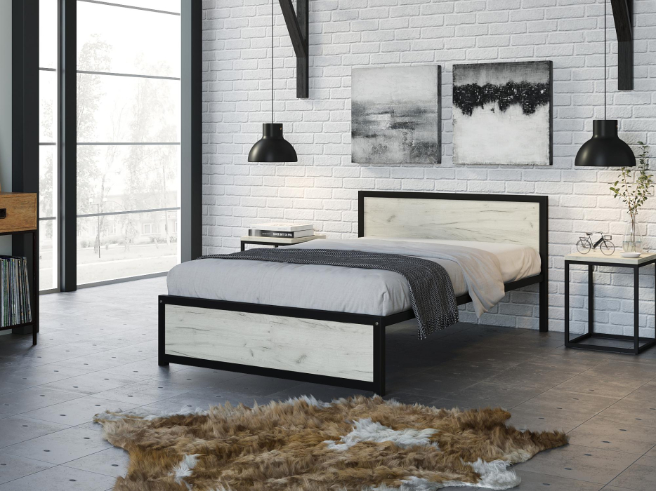 Кровати 120х190, Кровать Титан Лофт 120 без ящиков (черный)