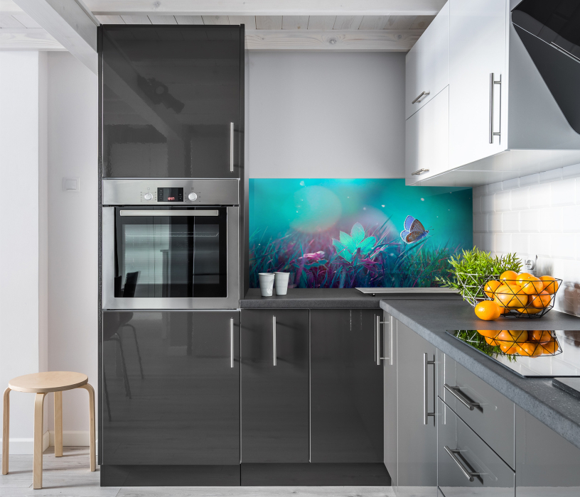 Стеновые панели/Фартуки, Интерьерная панель из стекла 1000*600*6 мм MGF16_фантазия