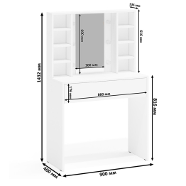 Туалетный столик с подсветкой 115 и тумба-комод 123-1204