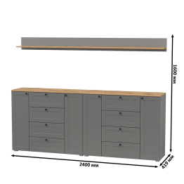 Комплект мебели Остин из двух комодов 16.221 и открытых полок