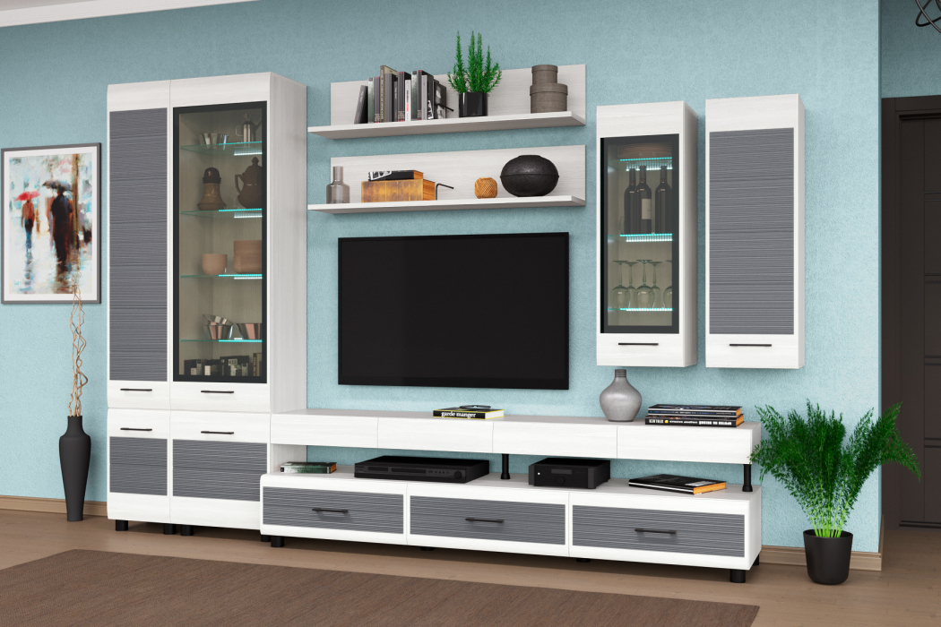 Стенки для гостиной, Модульная гостиная Камелия композиция 7