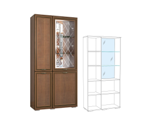 ЛШ-6 Шкаф с полками и витриной Ливорно