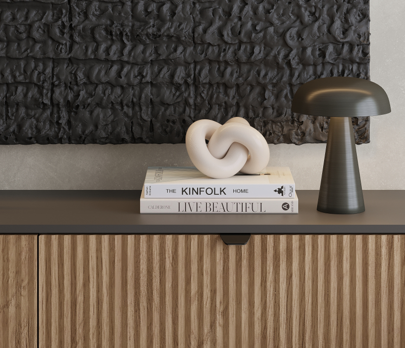 Комоды, Комод Тренд СБ-3447 2 ящика, 1 дверь Кашемир серый/МДФ Джаз Кашемир