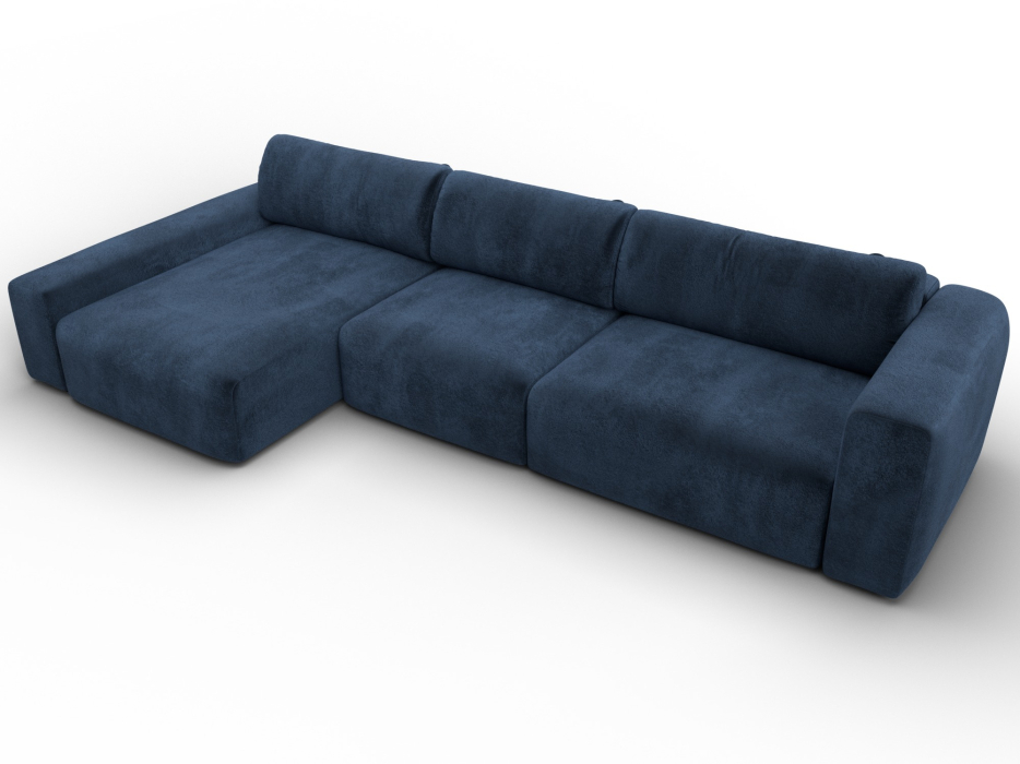 Диваны угловые в гостиную, Диван угловой Лига-066 НПБ Лонг угол левый, велюр TOWER