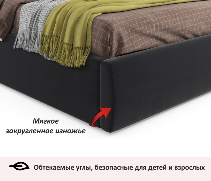 Мягкая кровать, Мягкая кровать Selesta 1600 с матрасом АСТРА с подъемным механизмом