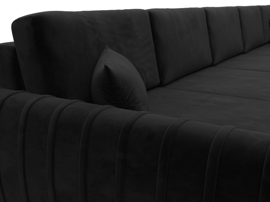 Диваны угловые в гостиную, Диван П-образный Лига-057 НПБ МегаЛонг, велюр SEVEN