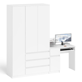 Компьютерный стол с тумбой с дверкой и ящиком левый и шкаф-комод Мори МШ1200-1