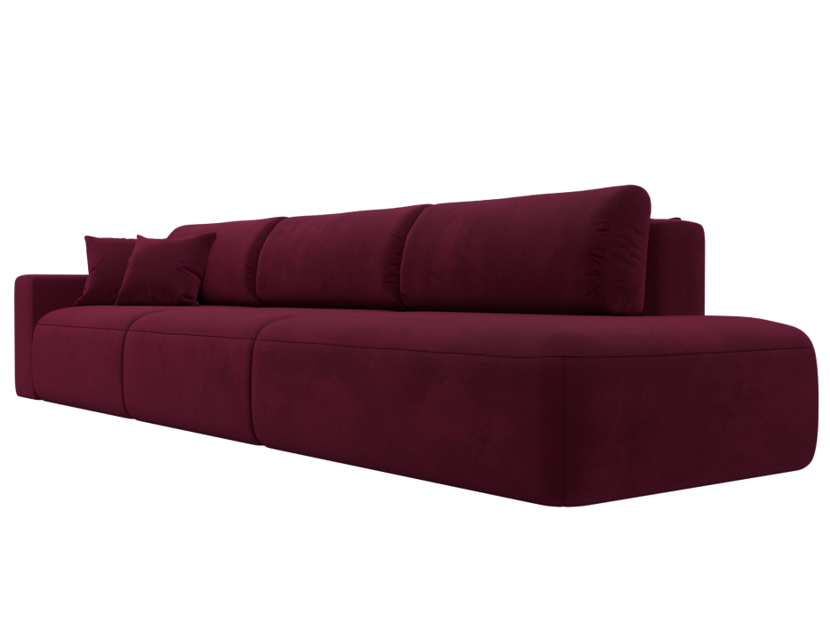 Диваны еврокнижки, Диван прямой Лига-036 Модерн Лонг подлокотник слева, микровельвет