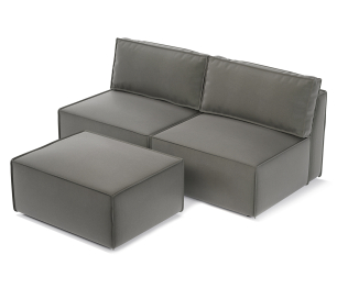 Диван прямой модульный Гамма с пуфом