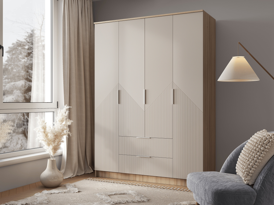 В спальню, Шкаф 4-х створчатый ШК 11 МС Эмилия