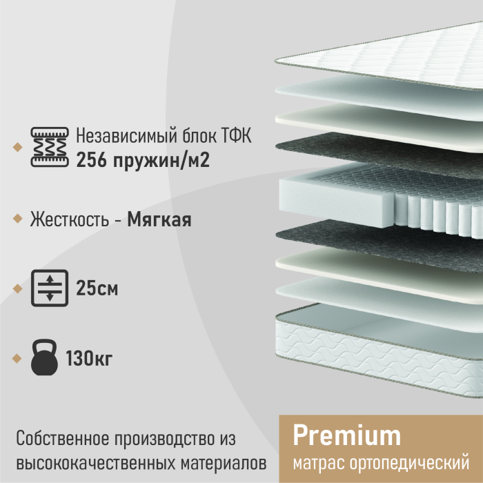 Другие размеры, Матрас ортопедический Premium 180х200